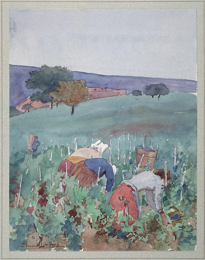 Ломбар, Эдмон - Пейзаж с женщинами на винограднике