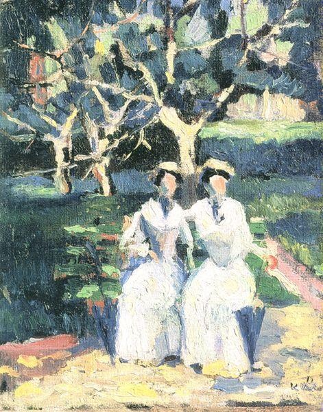 Две женщины в саду. Около 1930